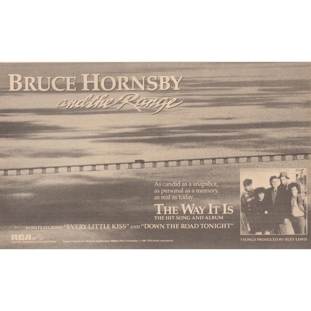 Vintage 1986 Bruce Hornsby and the Range Print Ad The Way It Is Album 80s Music